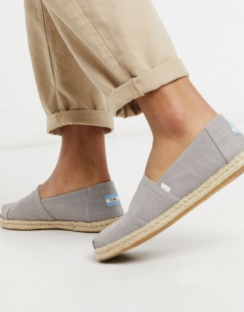 Toms Espadrilles With Rope Detail Linen Sive - Muške Cipele | 95263QMTJ